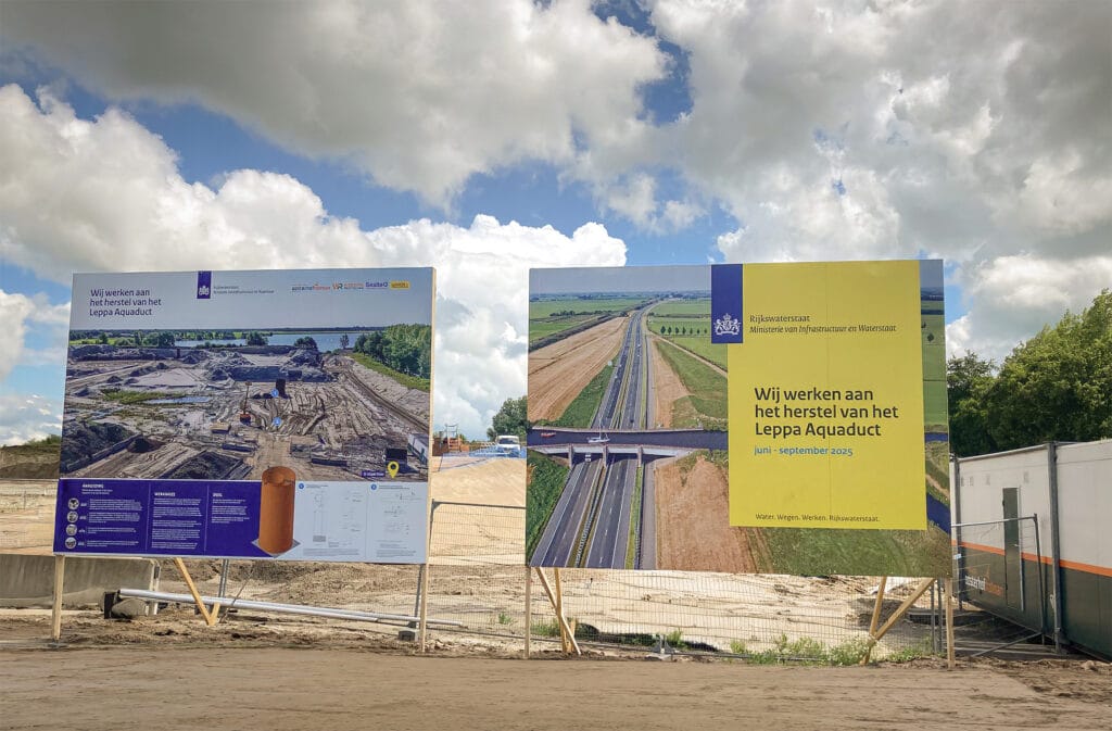 Rijkswaterstaat Leppa Aquaduct projectborden